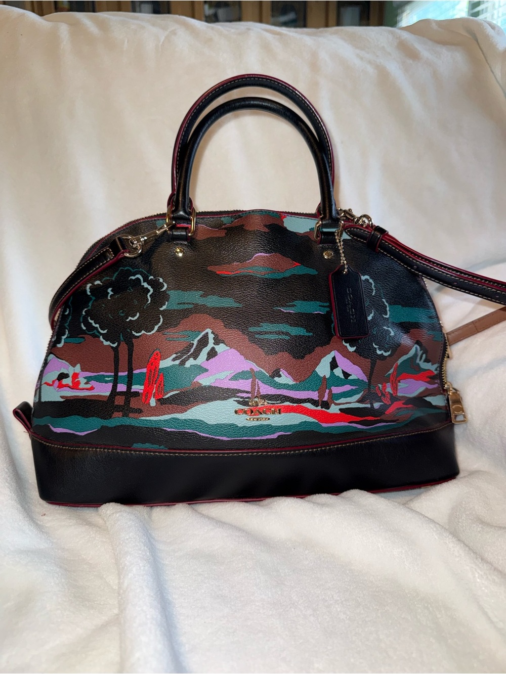 COACH F11903 SIERRA SATCHEL IN LANDSCAPE PRINT COATED CANVAS LIGHT GOLD/BLACK